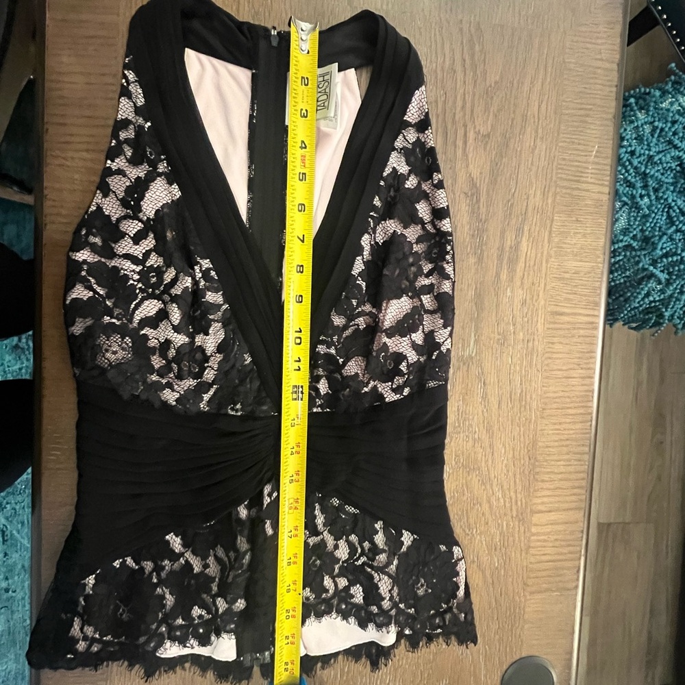 Tadashi Shoji Black and Pink Lace Top - Picture 8 of 13